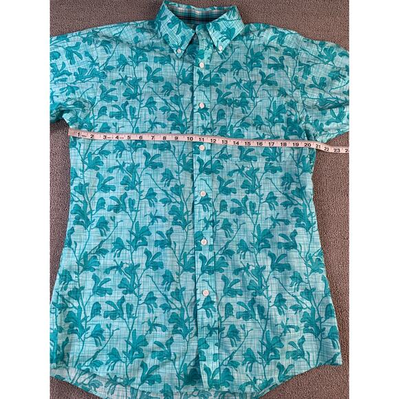 Ariat Button Down Shirt Fitted Blue Tropical Print Rodeo Western Size Large - Picture 7 of 8